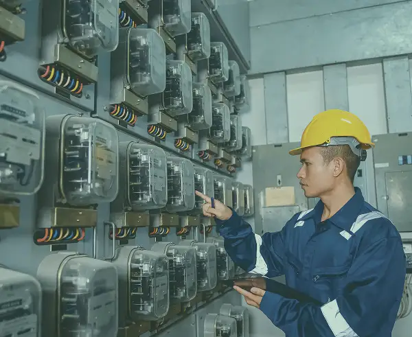 A man in a hard hat working.